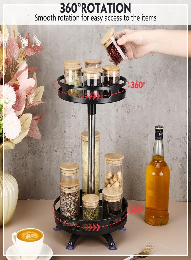 AceOrbit 3 Pack Lazy Susan Organizer 2 Tier, 10 Inch Metal Rotating Lazy Susan Turntable Spice Rack for Cabinet, Metal Seasoning Organizer for Pantry Table Kitchen Storage, Compact and Versatile - Image 3